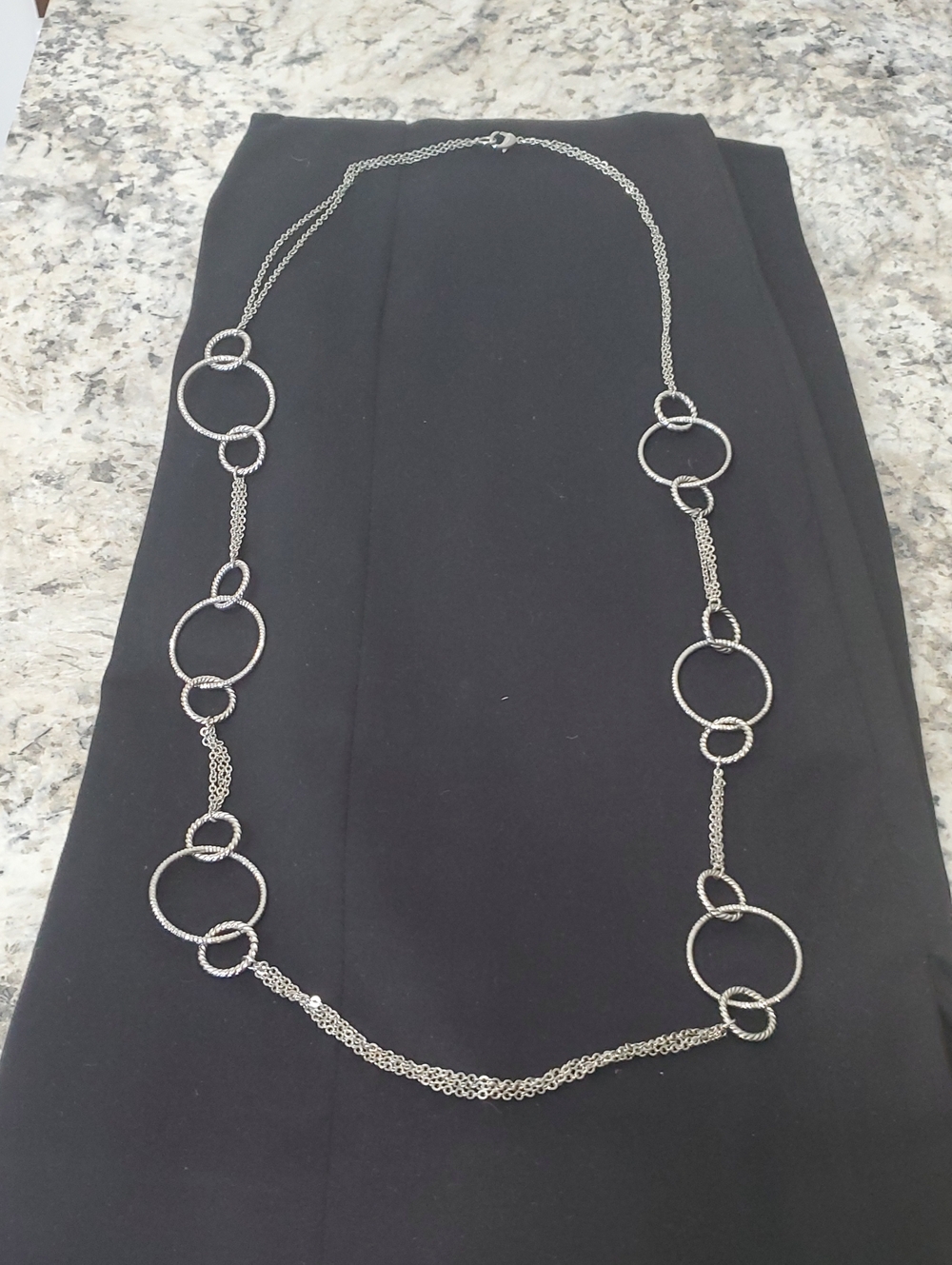 KENDRA SCOTT Silver Multi-Ring Long Necklace - Women Jewelry